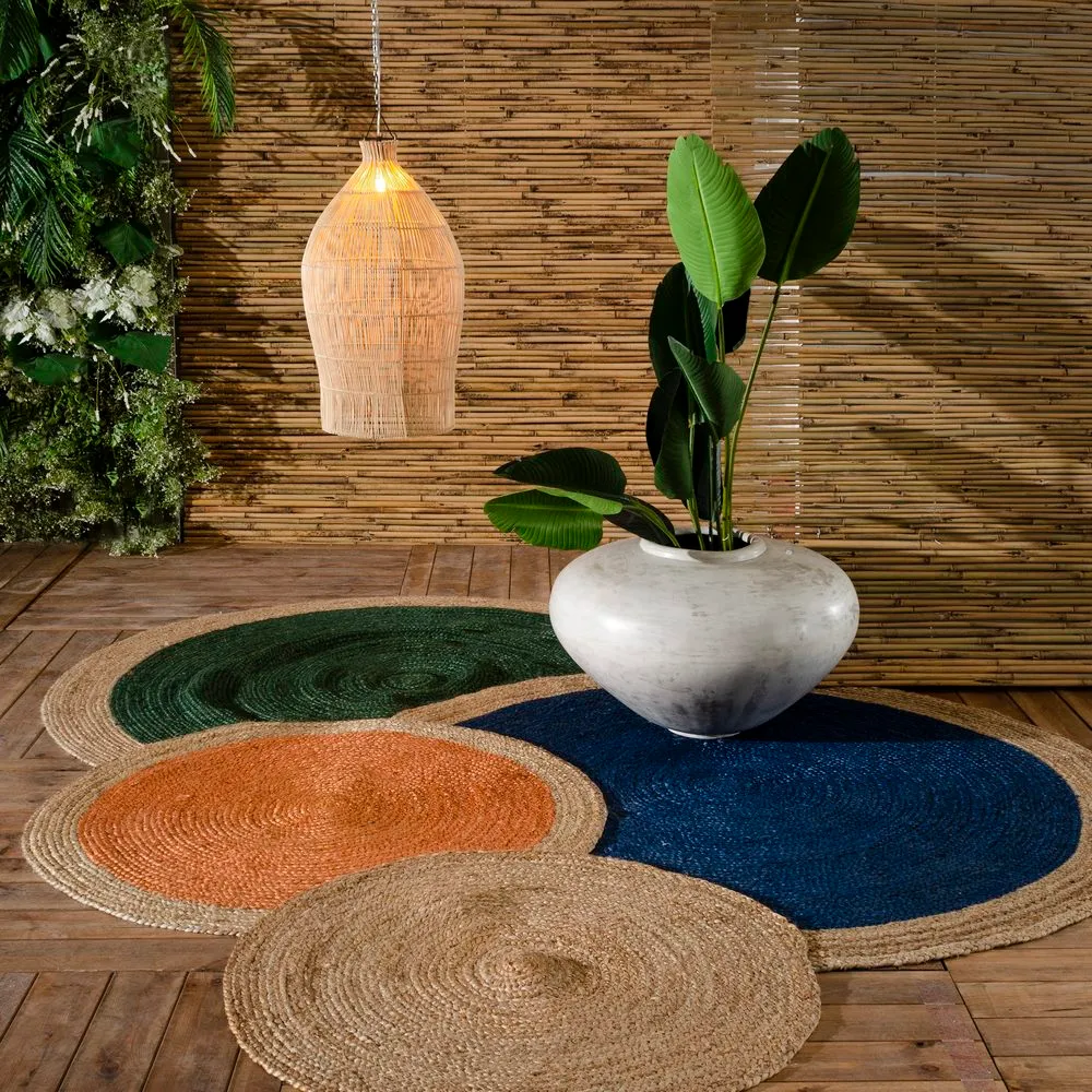 Covor Rotund din Iuta Natural | Covoare Rustice Decorative [5]