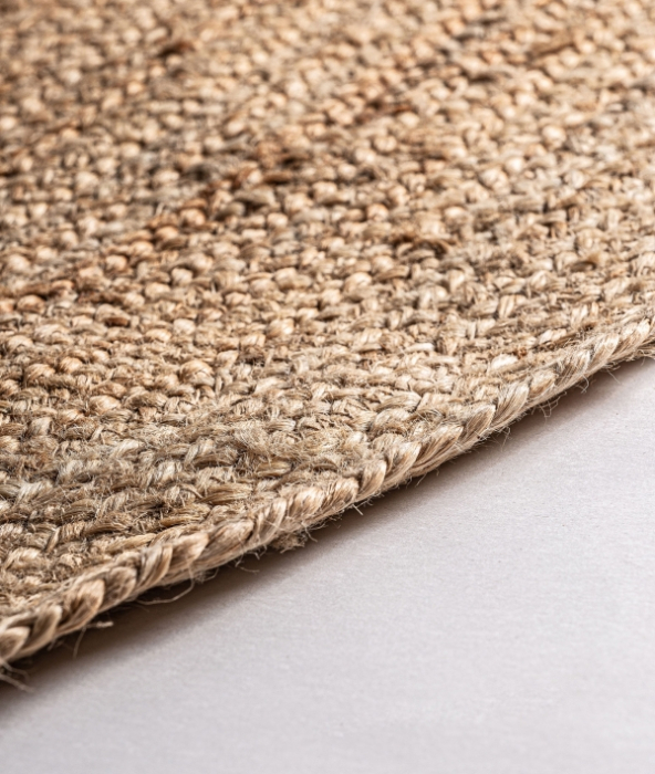 Covor rotund din iută maro – covor boho din fibre naturale împletite [2]