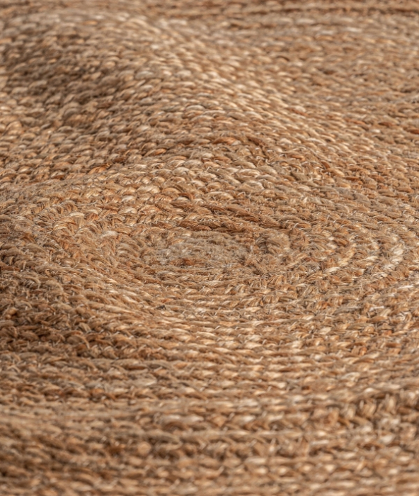 Covor rotund din iută maro – covor boho din fibre naturale împletite [4]