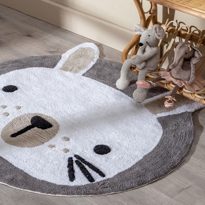 Covor rotund bumbac model iepuras|Covoare prietenoase pentru copii [2]