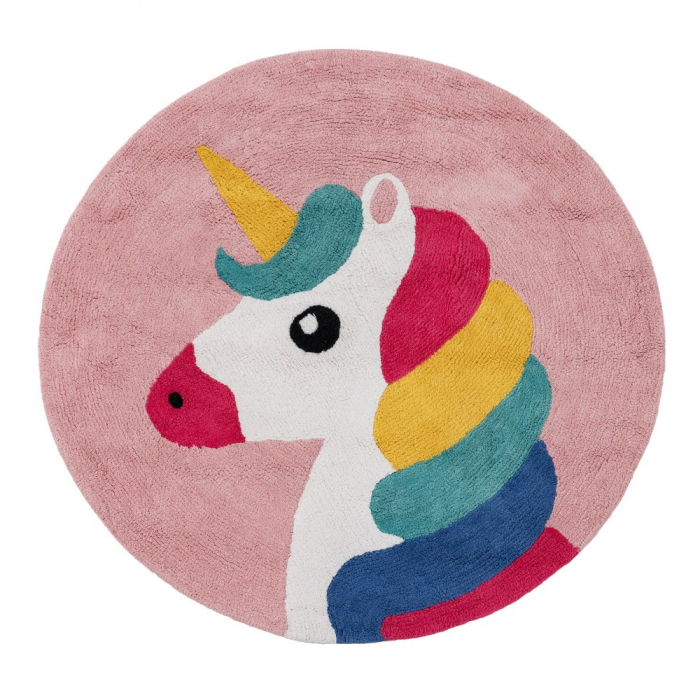Covor rotund bumbac model unicorn|Covoare pentru camere de copii [1]