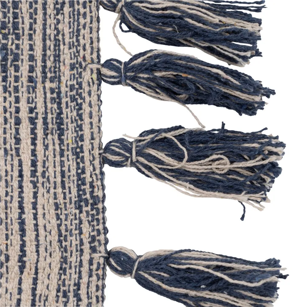 Covor rustic albastru-alb tesut manual | Covoare traditionale [4]