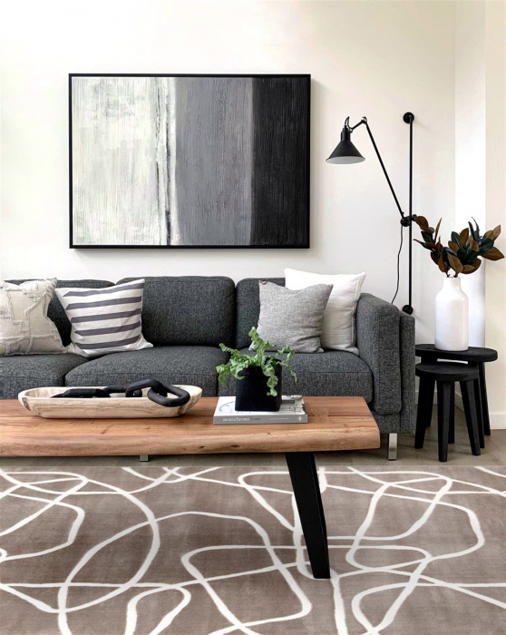 Covor modern futurist taupe|Covoare moderne premium [8]