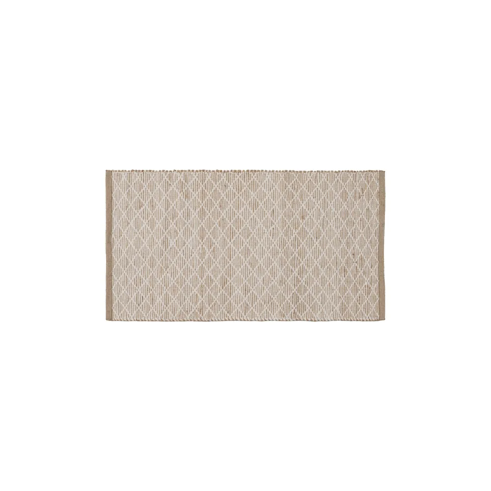 Covor Tesut Alb-Natural cu Romburi | Covoare Versatile [2]