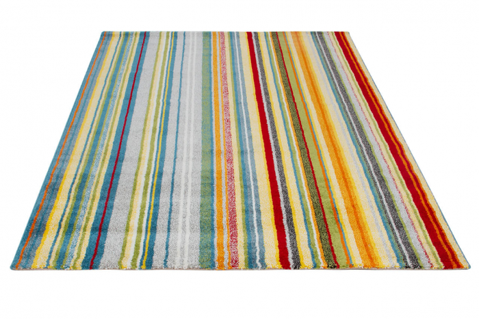 Covor modern geometric multicolor verde|Covoare contemporane premium [2]
