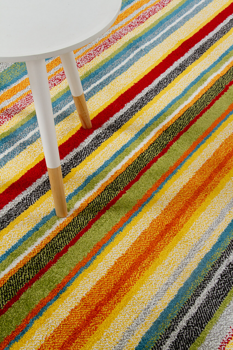 Covor modern geometric multicolor verde|Covoare contemporane premium [6]