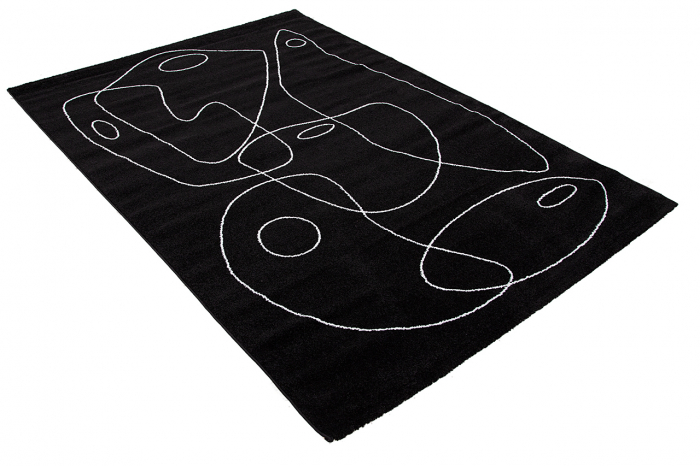 Covor abstract geometric ivory-negru|Covoare moderne premium [3]
