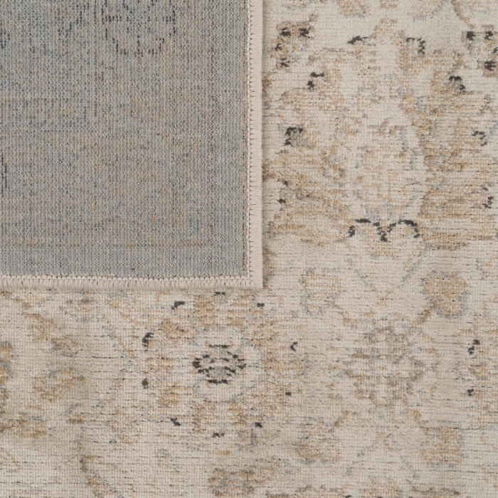Covor vintage din viscoză în tonuri naturale cu bordură decorativă [5]