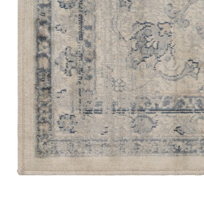 Covor vintage gri din viscoză cu medalion central [4]