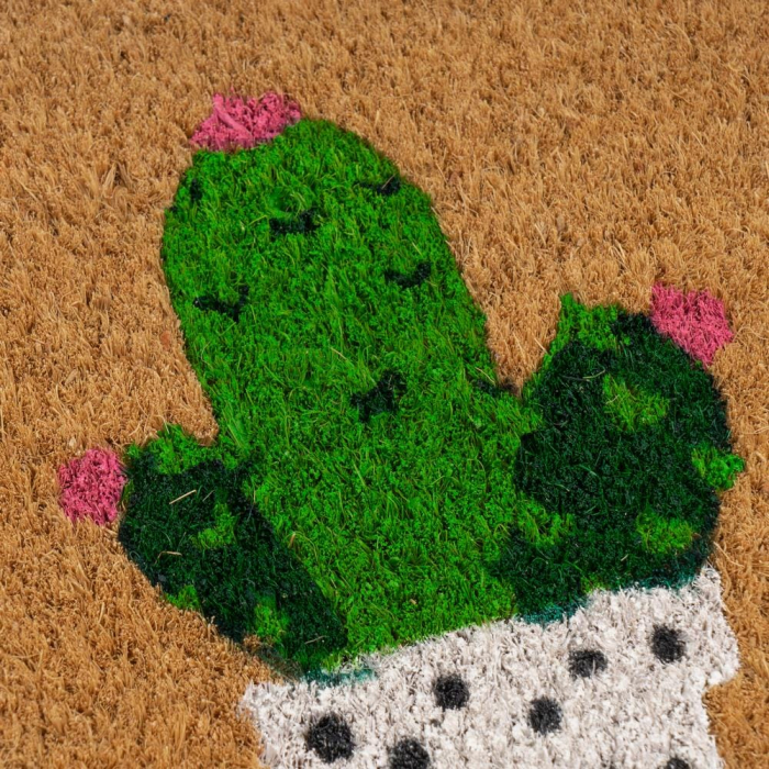Covoraș de intrare din fibră de cocos cu cactuși decorativi [3]