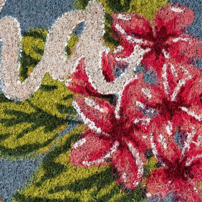 Covoraș de intrare din fibră de cocos cu flori tropicale [3]