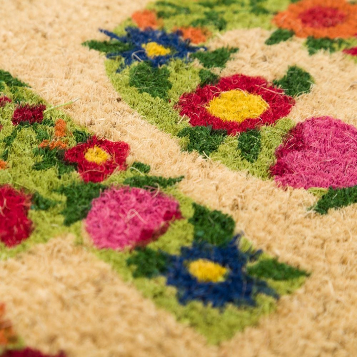 Covoraș de intrare din fibră de cocos cu mesaj floral Home [3]