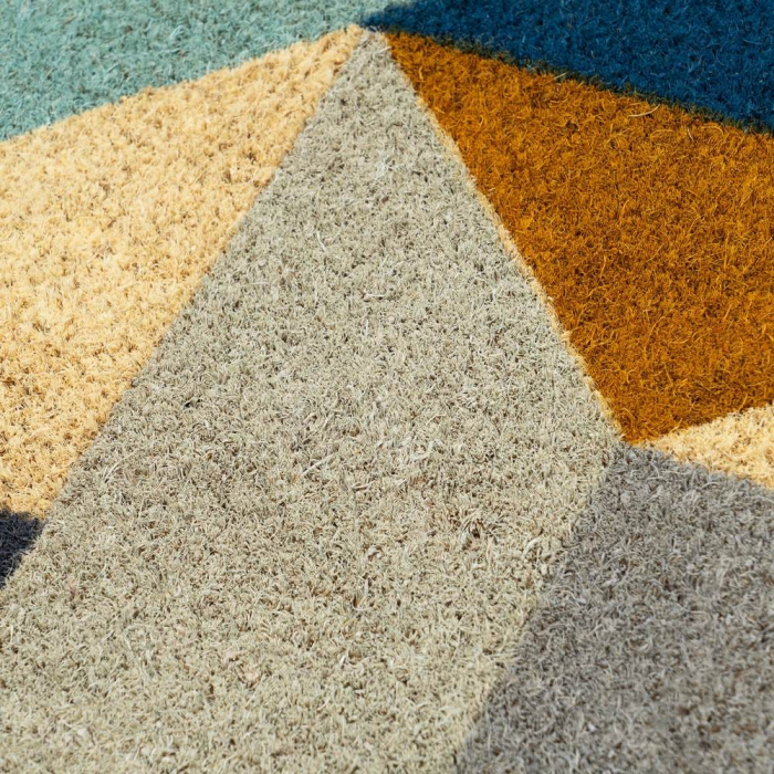 Covoraș de intrare din fibră de cocos cu model geometric colorat [2]