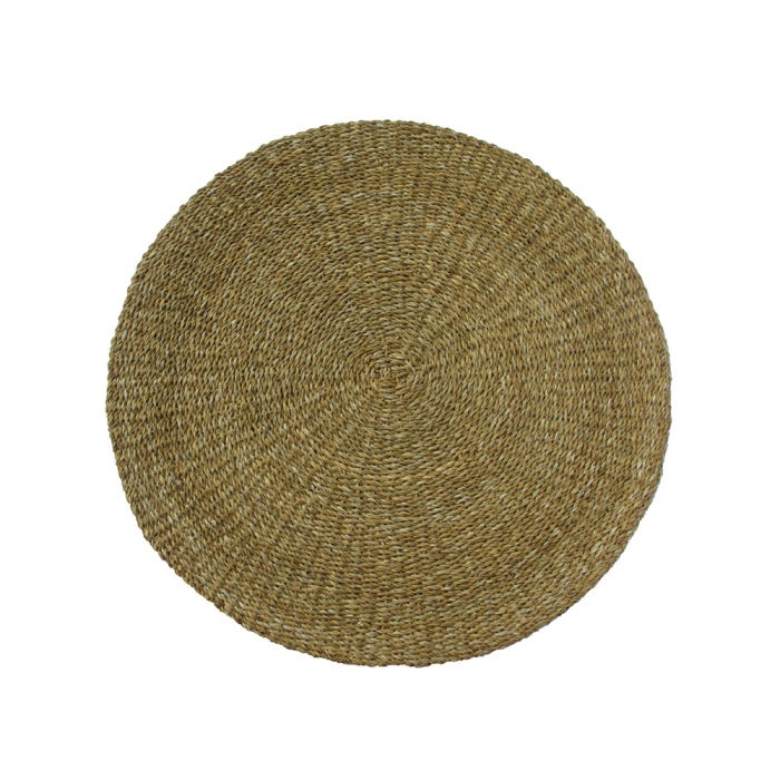 Covoraș rotund iarbă de mare bej natural stil scandinav 120 cm [1]