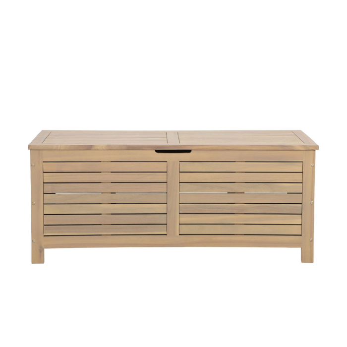 Cufăr de depozitare din lemn de acacia bej [2]