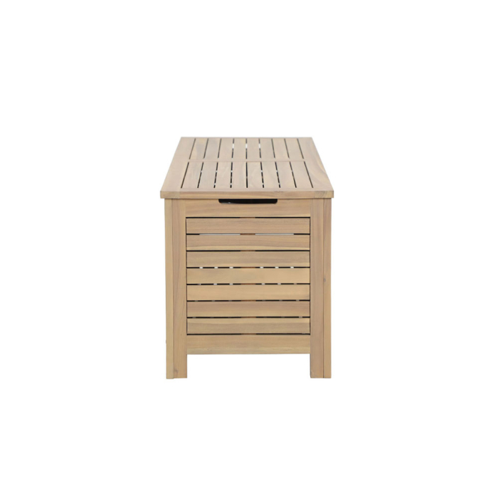 Cufăr de depozitare din lemn de acacia bej [5]