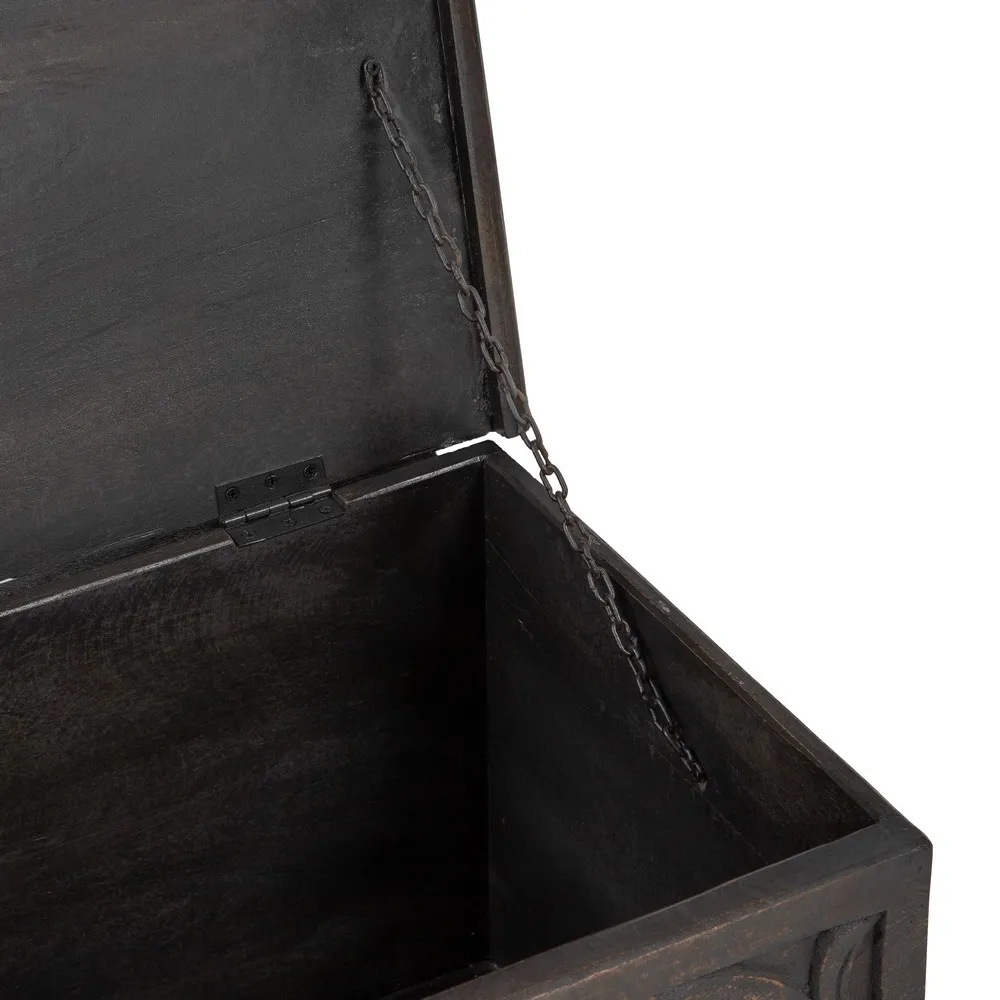 Cufar negru vintage sculptat | Cufere decorative [6]