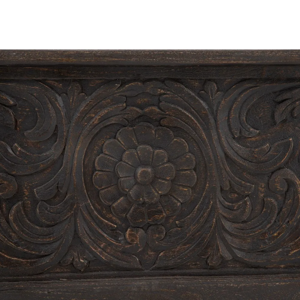 Cufar negru vintage sculptat | Cufere decorative [5]