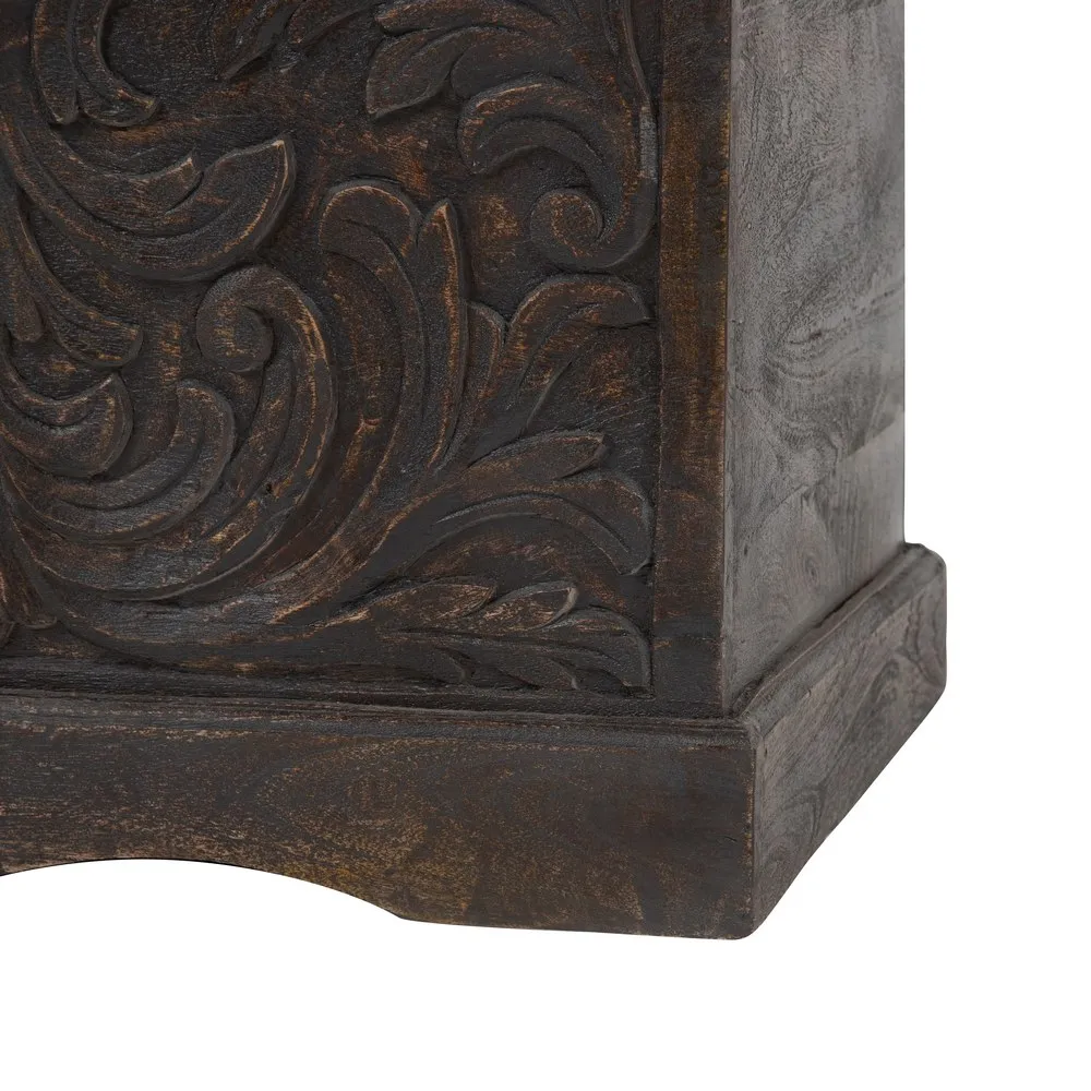 Cufar negru vintage sculptat | Cufere decorative [8]