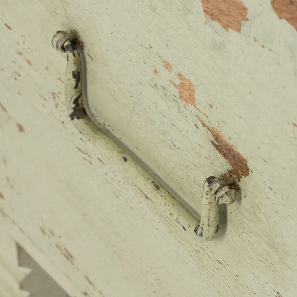 Cufar Bancheta Vintage Verde cu Sculpturi | Cufere de Depozitare [6]