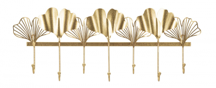 Cuier perete auriu frunze ginkgo CreativDeco [1]