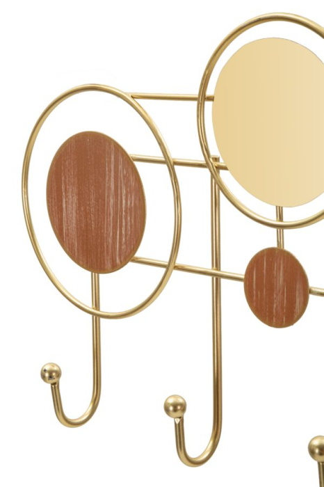 Cuier perete auriu cercuri geometrice lemn [3]