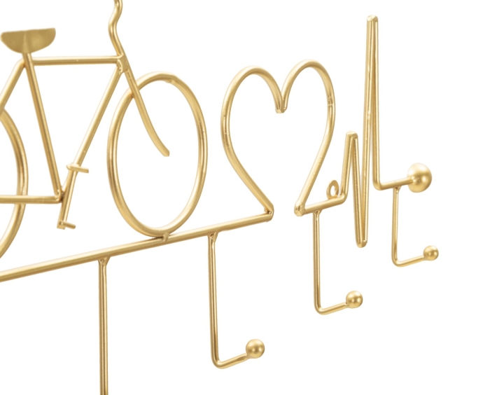 Cuier perete metal auriu bicicletă design modern [3]