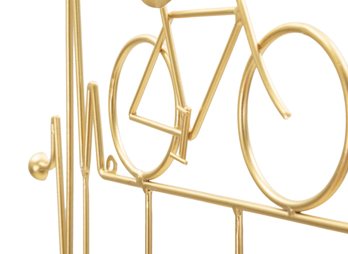 Cuier perete metal auriu bicicletă design modern [5]