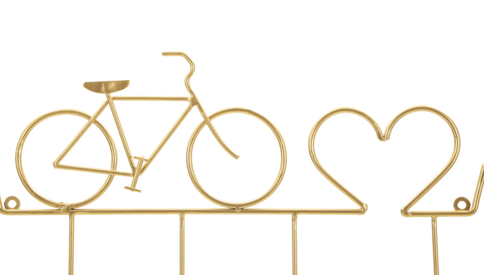 Cuier perete metal auriu bicicletă design modern [4]