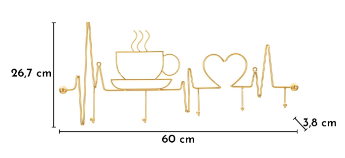Cuier perete auriu cafea design modern [6]