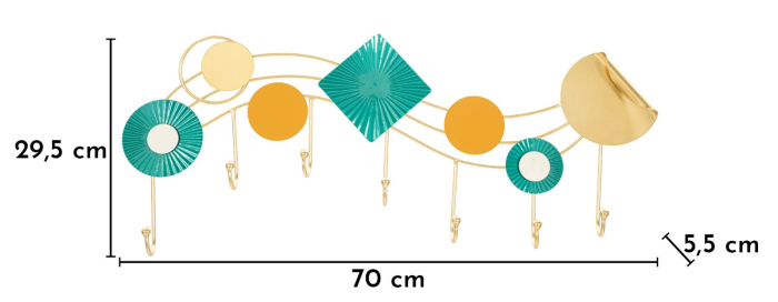 Cuier perete auriu forme geometrice colorate [6]