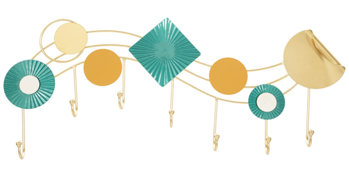 Cuier perete auriu forme geometrice colorate [1]