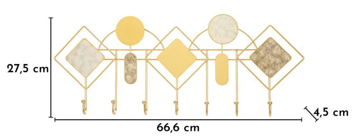 Cuier perete auriu geometric efect marmorat [6]