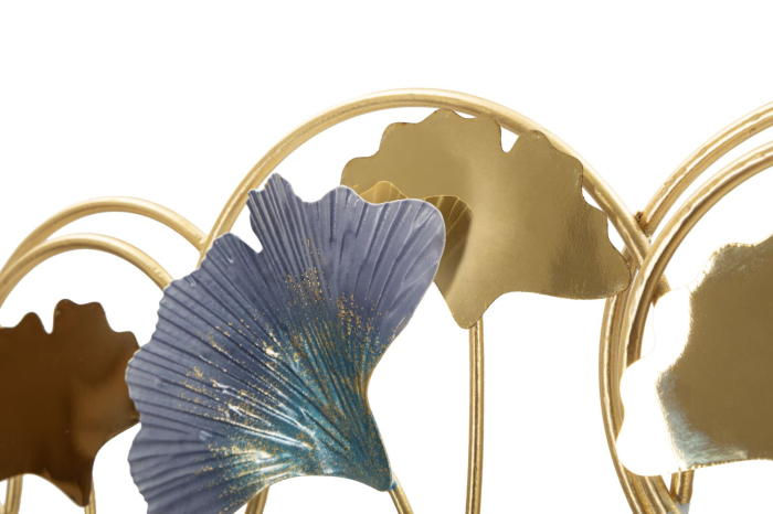 Cuier de perete decorativ metal auriu cu frunze stilizate multicolore [4]