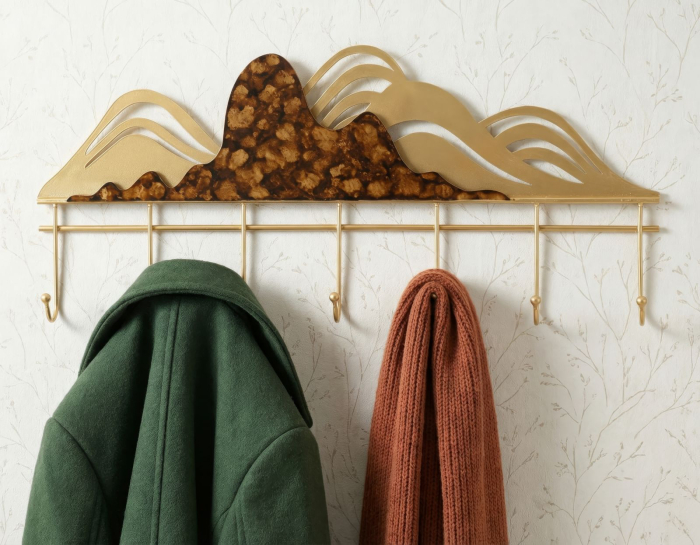 Cuier de perete decorativ metal multicolor design montan artistic [2]