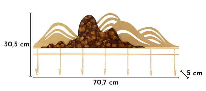 Cuier de perete decorativ metal multicolor design montan artistic [5]