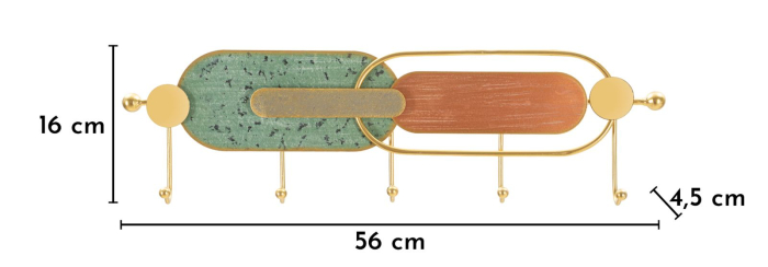 Cuier perete metal multicolor geometric modern [5]