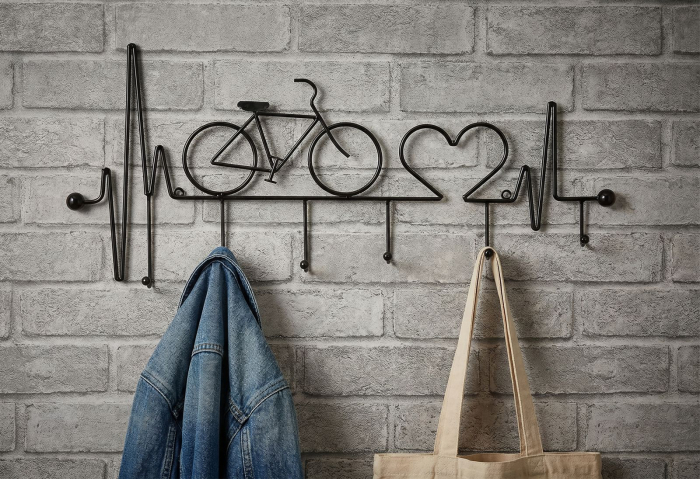 Cuier perete metal bicicletă design modern [2]