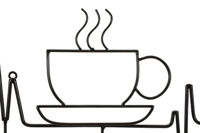 Cuier perete metal negru cafea design modern [4]