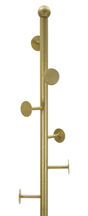 Cuier de podea metal auriu cu poliță laterală și bază marmură [4]