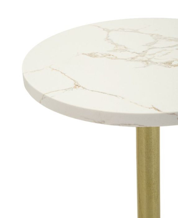 Cuier de podea metal auriu cu poliță laterală și bază marmură [7]