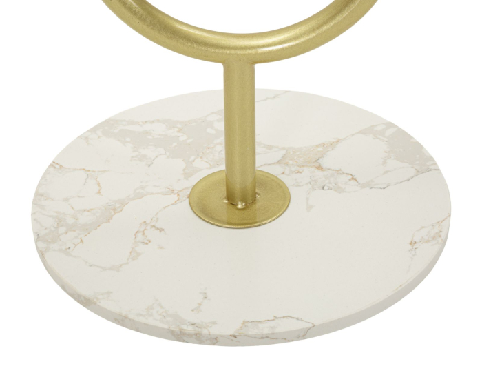Cuier de podea metal auriu cu poliță laterală și bază marmură [5]
