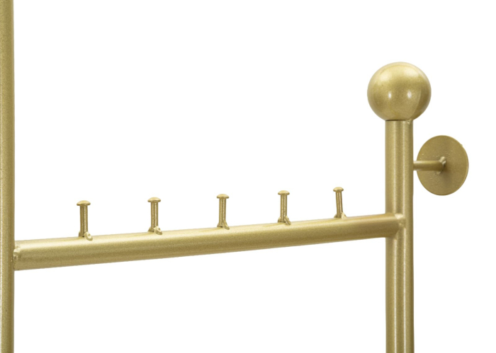 Cuier de podea din metal auriu cu bază marmură neagră design elegant [5]