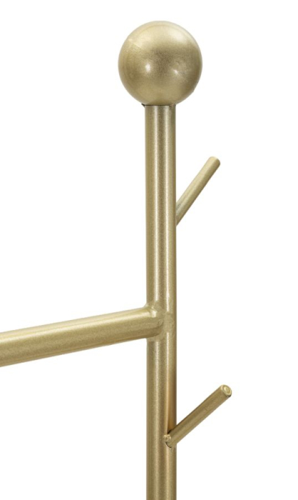 Cuier de podea din metal auriu cu cârlige și bază marmură neagră [6]