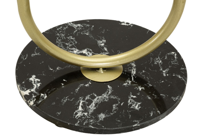 Cuier de podea din metal auriu cu cârlige și bază marmură neagră [4]