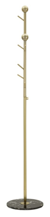 Cuier de podea din metal auriu cu cârlige și bază marmură neagră [2]