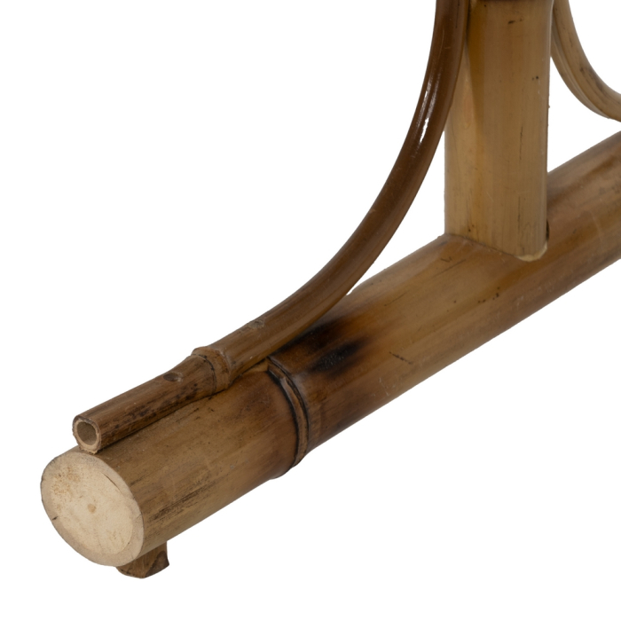 Cuier de podea spațios din bambus natural cu bază în X [7]