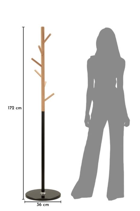 Cuier tip copac lemn fag și metal negru cu brațe [8]