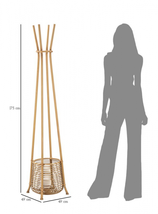 Cuier inalt Panama cu design boho chic si suport umbrele. Cuiere functionale pentru hol si dormitor. Decor rustic si romantic de la CreativDeco. [6]