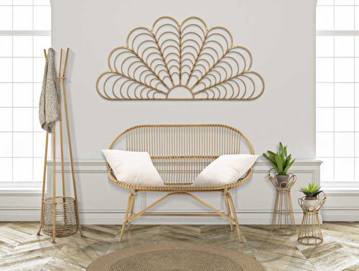 Cuier inalt Panama cu design boho chic si suport umbrele. Cuiere functionale pentru hol si dormitor. Decor rustic si romantic de la CreativDeco. [5]